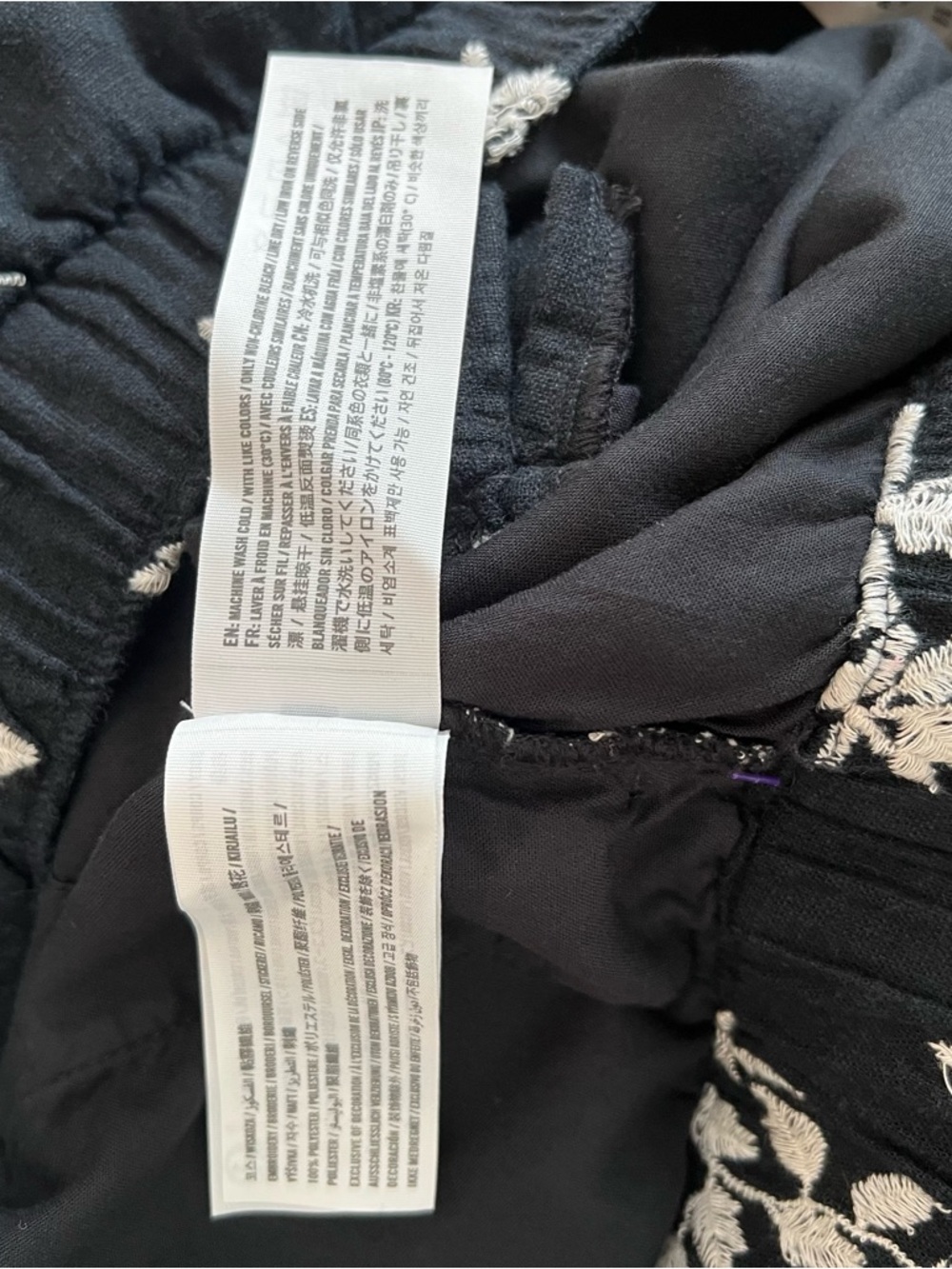 Abercrombie & Fitch Women’s Black Floral Linen Blend Pull on Shorts Pockets XL - Picture 9 of 10